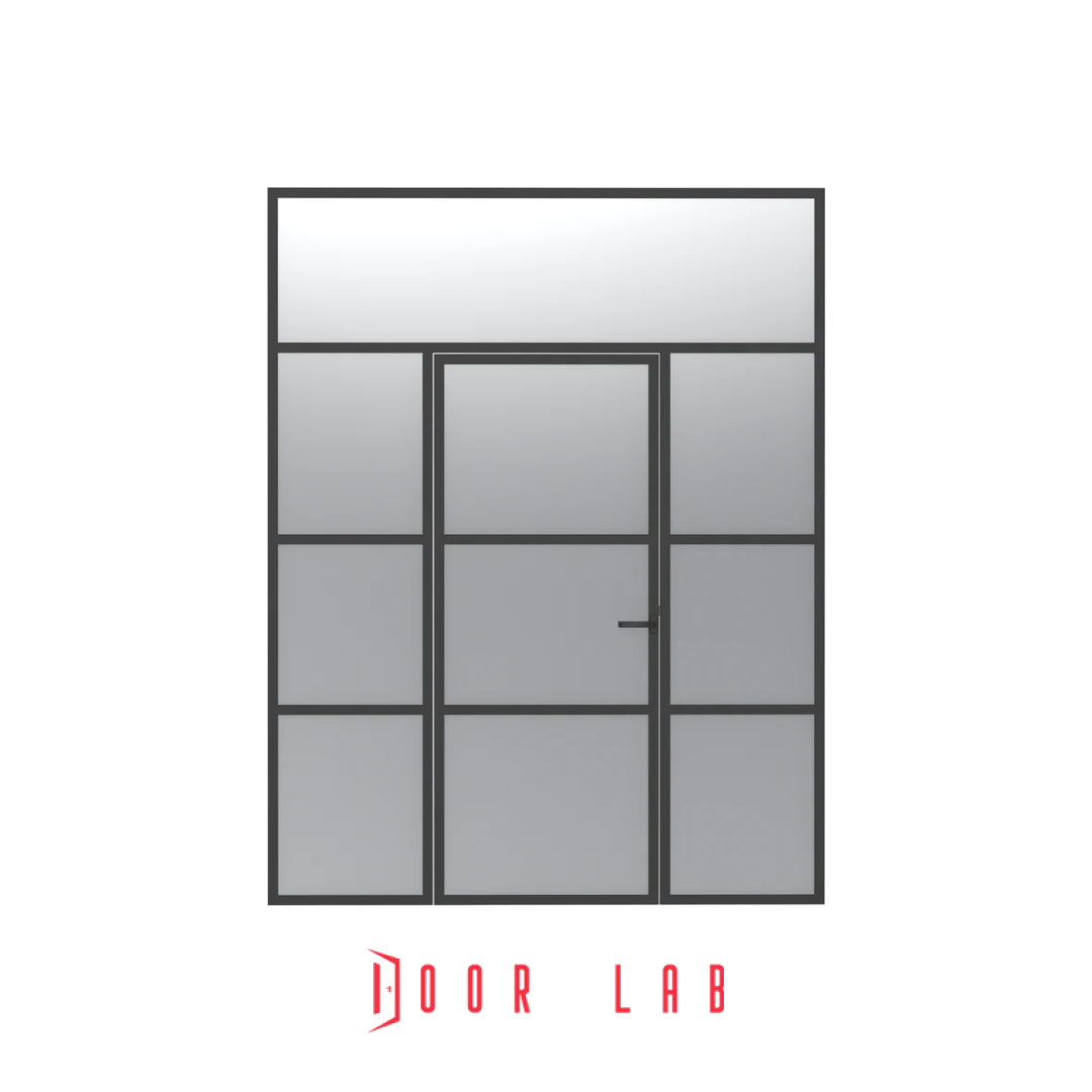 Heritage Door - Single Leaf with Side Panel Both Sides and Overhead Panel - Internal