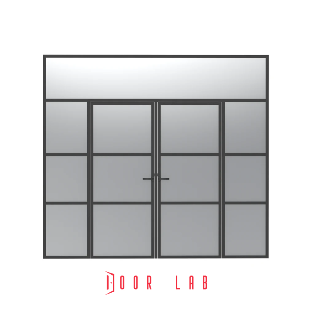 Heritage Door - Double Leaf with 2 Side Panels and Overhead Panel - Internal