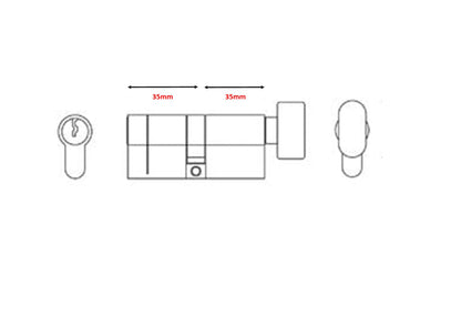35/35 6 Pin Anti Drill Thumb Turn